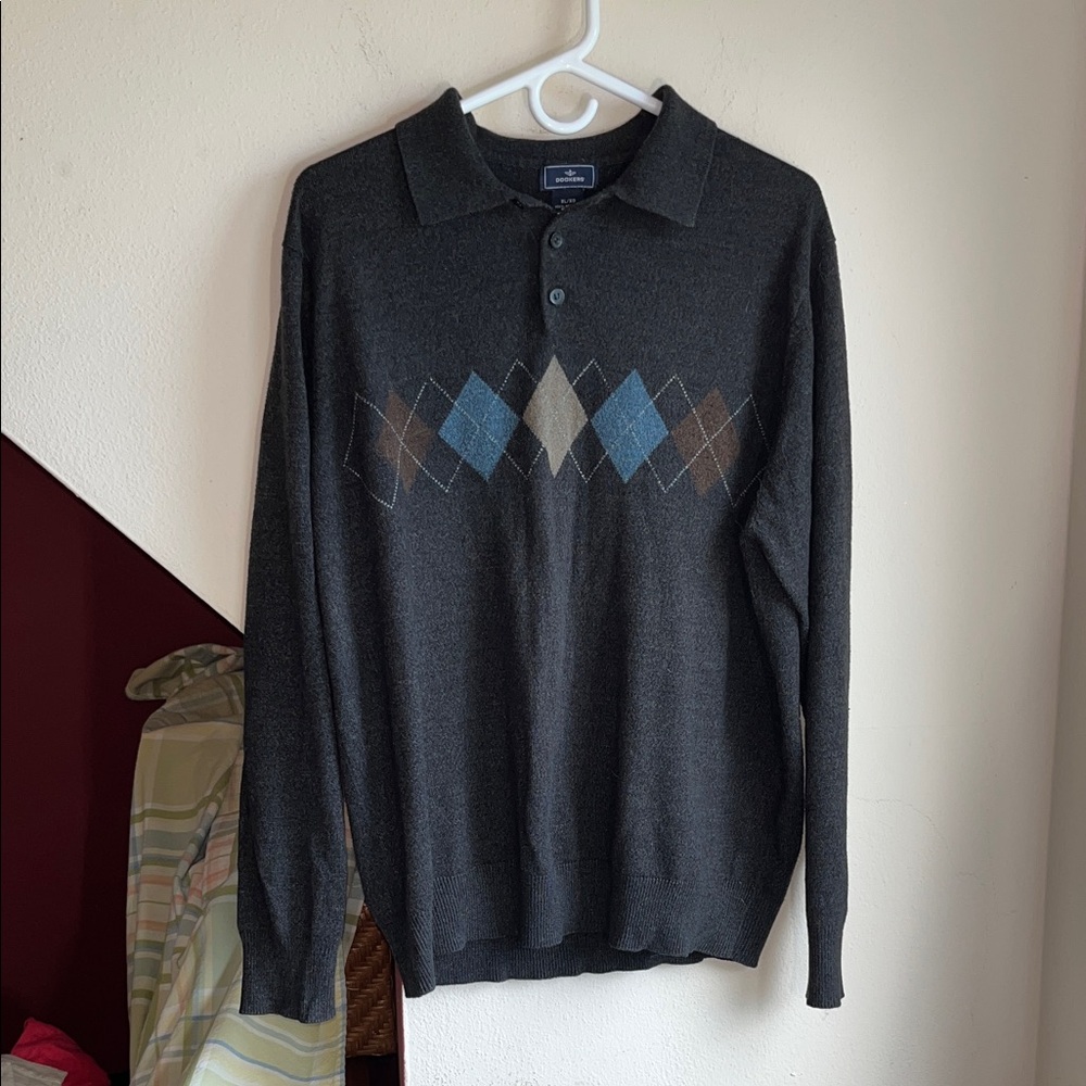 Dockers‎ Charcoal Argyle Sweater Good Used Condition